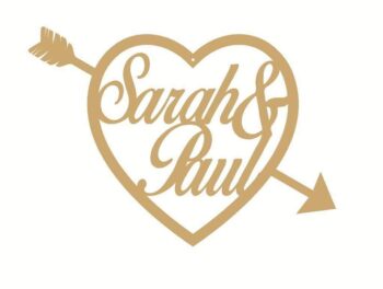 3mm mdf Personalised Heart with Arrow