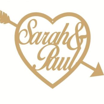 3mm mdf Personalised Heart with Arrow