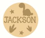 3mm mdf Layered Circle with Name and Dinosaur Shapes