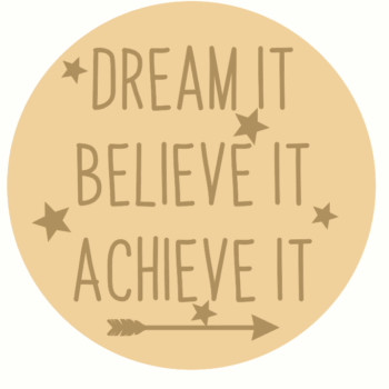 3mm mdf Layered Circle - Dream It Achieve It Believe It