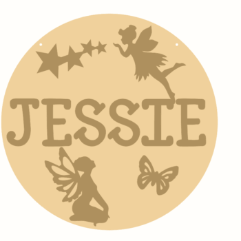 3mm mdf Layered Circle with name and Fairies