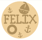 3mm mdf Layered Circle with Name and Seaside Shapes