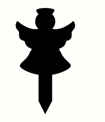 3mm Acrylic OR mdf Angel Style 2 On Stake Shape