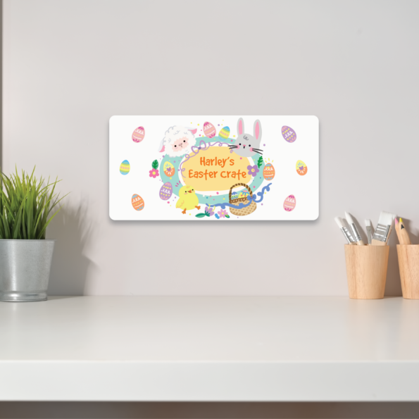 3mm Printed Easter Chick and Bunny Crate Plaque/Box Topper/Plaque