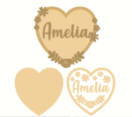 3mm mdf Layered Heart Name Plaque
