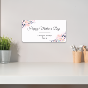 Personalised Printed Rectangle - Happy Mother's Day (blues and pinks)