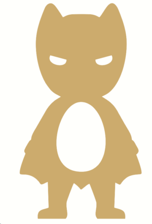 superhero with cape and eyes