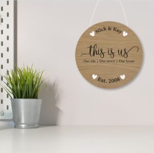 This is us - Established - 4mm Oak Veneer Printed Circle