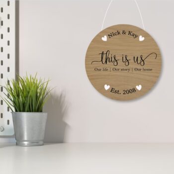 This is us - Established - 4mm Oak Veneer Printed Circle