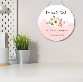 We Decided On Forever - Printed Circle - Floral - Blush and Black