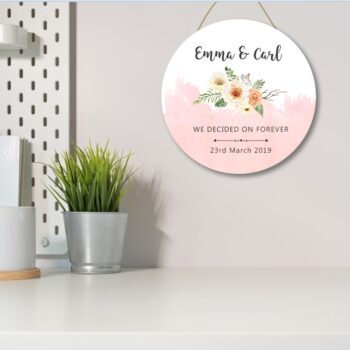 We Decided On Forever - Printed Circle - Floral - Blush and Black