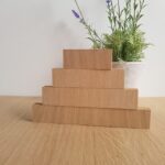 19MM OAK VENEER 4 TIER SEPARATE BLOCKS SET (40mm high x 100mm, 150mm, 200mm, 250mm)