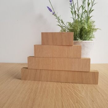 19MM OAK VENEER 4 TIER SEPARATE BLOCKS SET (40mm high x 100mm, 150mm, 200mm, 250mm)