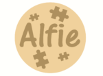 3mm mdf Layered Circle with name and Jigsaw Pieces - Autism Aware