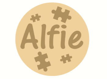 3mm mdf Layered Circle with name and Jigsaw Pieces - Autism Aware