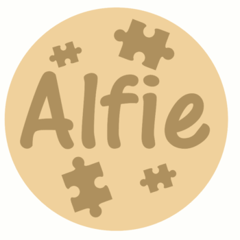 3mm mdf Layered Circle with name and Jigsaw Pieces - Autism Aware