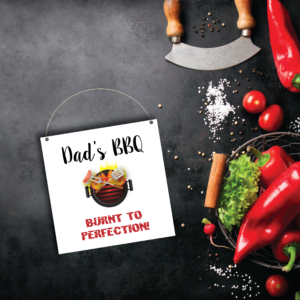 3mm Printed Square Plaque - Dad's BBQ