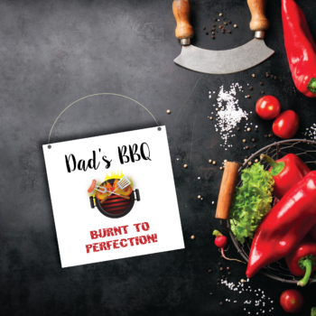 3mm Printed Square Plaque - Dad's BBQ