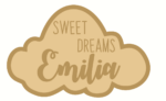 3mm mdf  Layered Sweet Dreams Cloud Shape with name