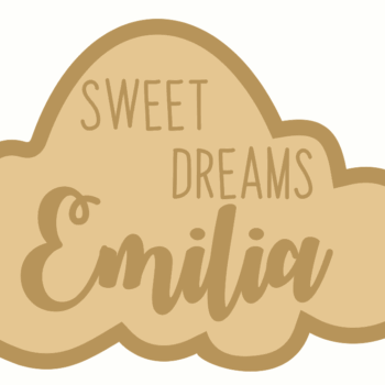 3mm mdf Layered Sweet Dreams Cloud Shape with name