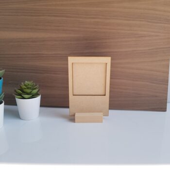 3mm mdf Single Small Polaroid Holder with Oak Stand