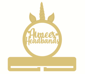 4mm MDF Personalised Unicorn Horn and Ears Headband or Bow Holder - Style 3