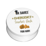 Personalised Printed White Tin - Black and Gold