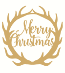 Merry Christmas Antler Plaque