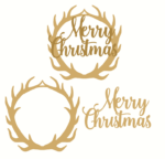 Layered Merry Christmas Antler Plaque