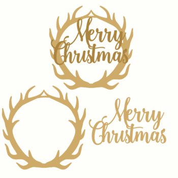 Layered Merry Christmas Antler Plaque