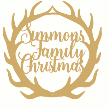 Name Family Christmas Antler Plaque