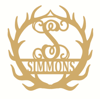 Monogram and Name Antler Plaque