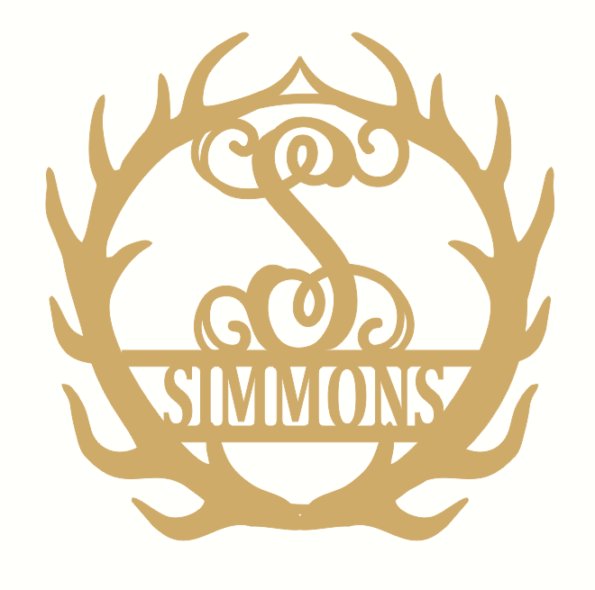 Monogram and Name Antler Plaque