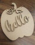 6mm Pumpkin with leaf and hello word
