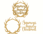 Layered Name Family Christmas Antler Plaque