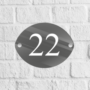 Oval Acrylic Door Number Blank with stand offs