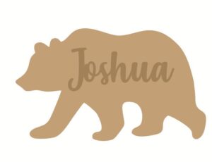 3mm mdf Polar Bear Name Plaque