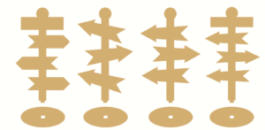 6mm mdf Signpost with stand- 4 options