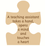 18mm Engraved Jigsaw – A Teacher/Teaching Assistant/Mentor Touches a Hand…