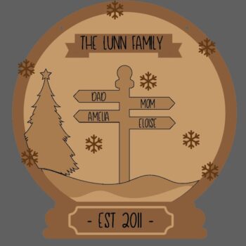 3mm Layered Snow Globe Design