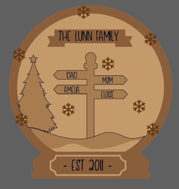 3mm Layered Snow Globe Design