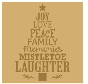 18mm Engraved Plaque- Christmas Words Tree Block
