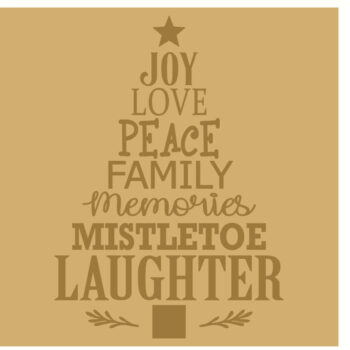 18mm Engraved Plaque- Christmas Words Tree Block