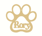 3mm MDF Personalised Dog Paw Bauble Version 2