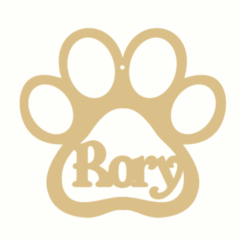 3mm MDF Personalised Dog Paw Bauble Version 2