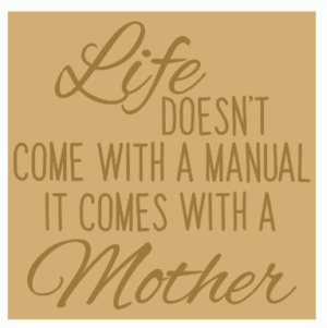 18mm Engraved Plaque- Life doesn't come with a manual its comes with a Mother