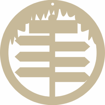 3mm mdf Signpost Bauble With Snow Effect