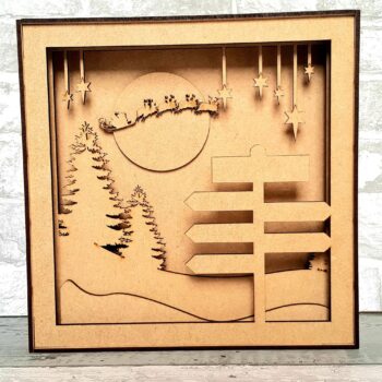 3mm mdf Shadow Box Frame Kit - Xmas Trees and Signpost
