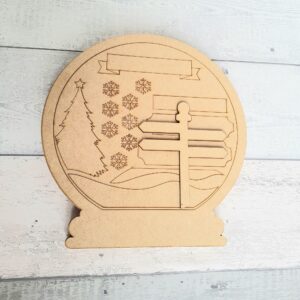 18mm + 3mm Layered Signpost Snow Globe Design