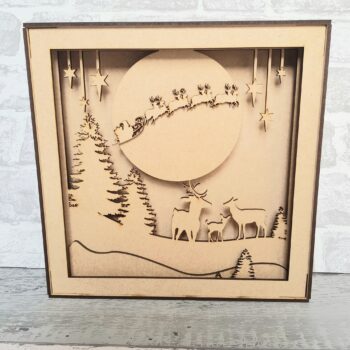 3mm mdf Shadow Box Frame Kit - Xmas Scene
